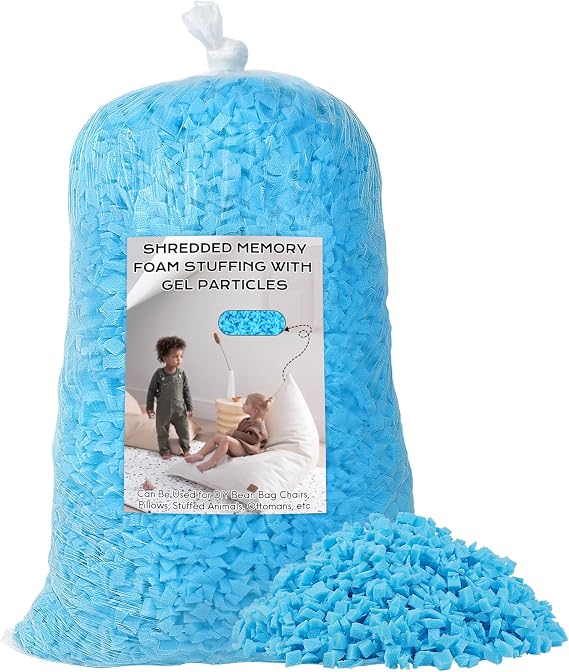 6lbs Bean Bag Filler, Shredded Memory Foam, Bean Bag Chair Filling