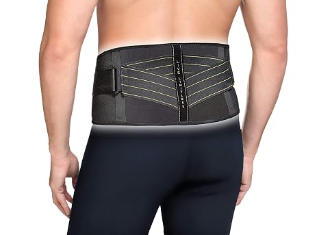 Copper Fit Unisex Adult Pro Back Belt Compression Brace Cummerbund, Black, 2XL 3XL US