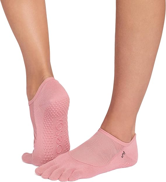 toesox Luna Grip Socks, Full-Toe, Soft Pink, Medium