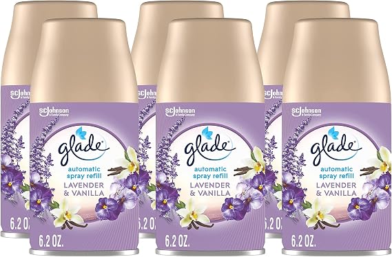 Glade Lavender & Vanilla Automatic Spray Refills Air Fresheners (6.2 Ounce (Pack of 6))