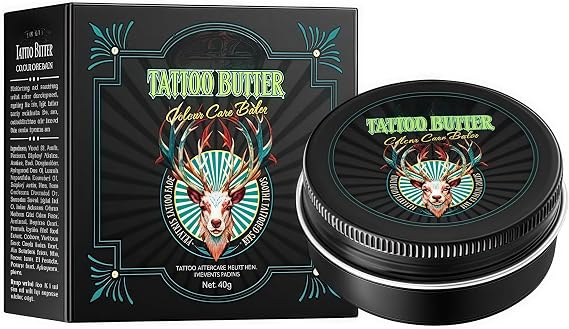 Tattoo Balm & Healing Cream Aftercare – Moisturizing Tattoo Butter for Fast Recovery, Soothing Numbing Relief & Skin Protection – Tattoo Alternative (Black-60g, One Size)