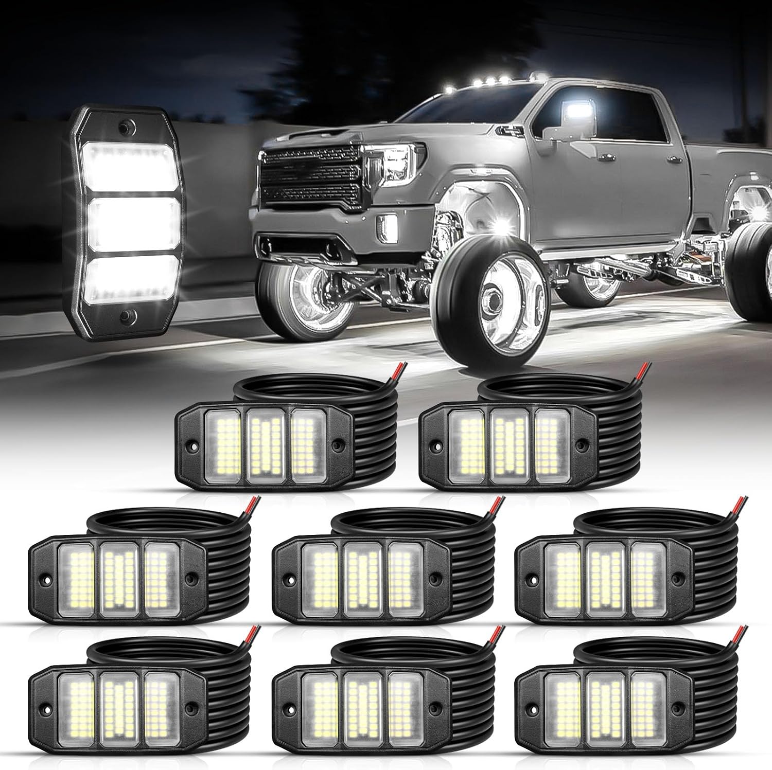 SHINIGHT White Rock Light,72 SMD Chips (8 pods)