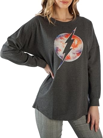 Flash Long Sleeve Shirt DC Comics Shirt DC Shirt DC Comics Gift-Medium Gray
