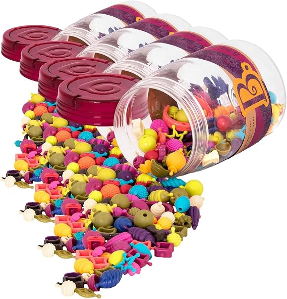 B. toys Pop Arty Jewelry Making Kit | Creative Pop Snap Beads | For Necklaces, Rings, Bracelets | Ages 4+ | 275 Pieces, Pack of 4