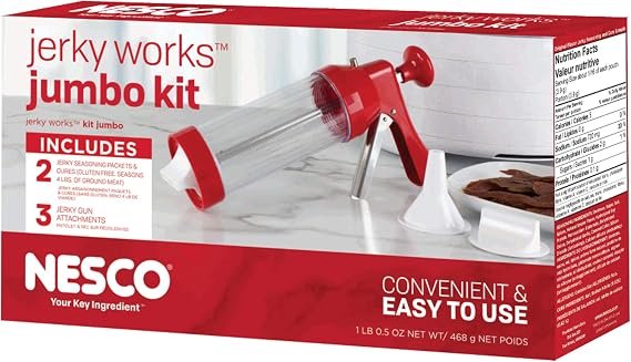 NESCO BJX5 Jumbo Jerky Works Kit for Home Jerky Making, EasyUse Manual Jerky Press
