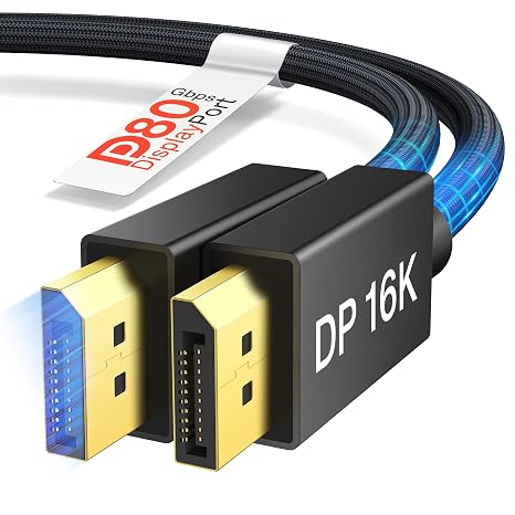 IVANKY VESA Certified 80Gbps DisplayPort Cable 2.1,UHBR20 16K DP Cord 6.6FT
