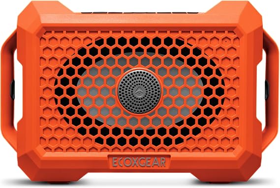ECOXGEAR Defender: Outdoor Portable Bluetooth Speaker, 121dB Massive Sound, Waterproof and Drop Proof, with LED Party Lights, Pair up to 100, 25+ Hours Playtime (Blaze Orange)