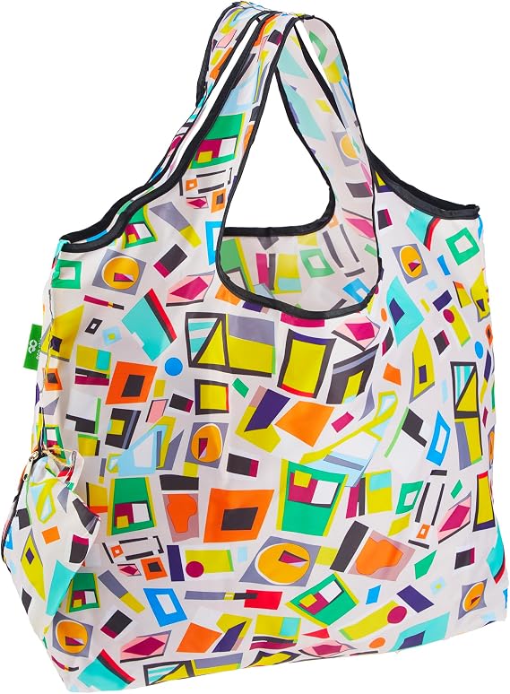 ECO CHIC Foldable Reusable Large Recycled Grocery Bags Lightweight Shopping Tote Bags with Storage Pouch