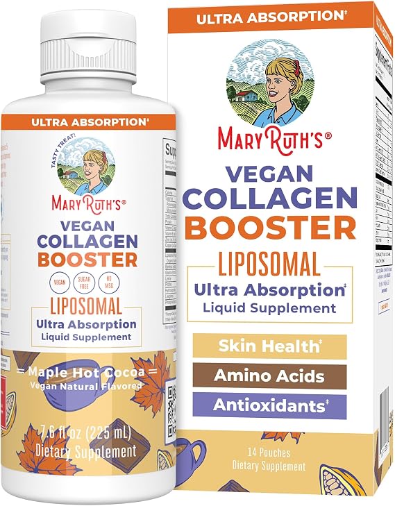 MARYRUTH'S Vegan Collagen Booster Liposomal, Sugar Free, Non-GMO, 7.6 Fl Oz