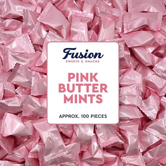 Pink Buttermints, About 100 Count, Individually Wrapped, Baby Shower Candy