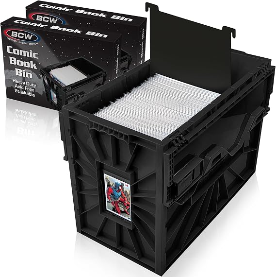 BCW Set of 2 Black Plastic Bins