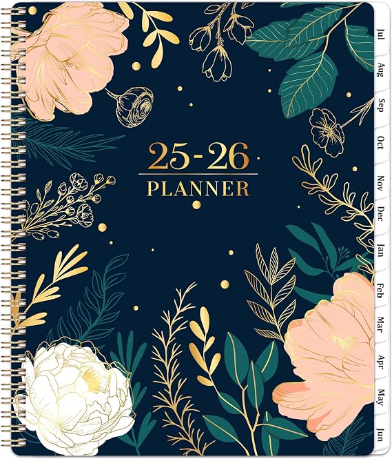 Planner 2025-2026 - 2025-2026 Planner Weekly and Monthly, from July 2025 to June 2026 Planner, 9'' x 11'' with Holiday Review + Coated Tabs + Back Pocket