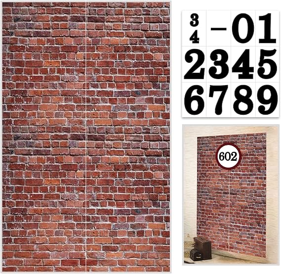 Brick Wall Party Backdrop, Wall Decoration, Curtains Door, Old Red