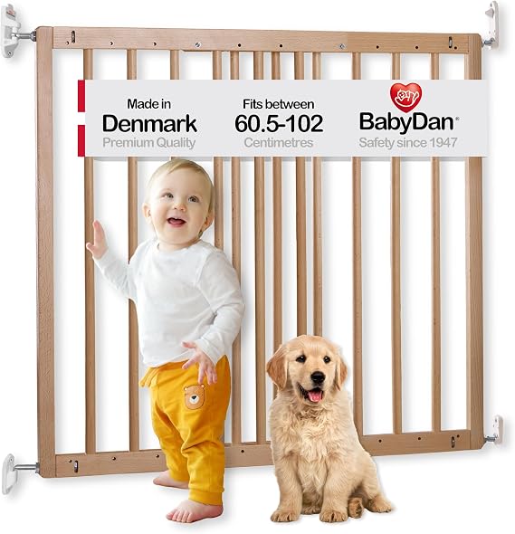 BabyDan Odense, 60.5-102 cm, Extendable Stair Gate, Wood, Made in Denmark - Pet Gate