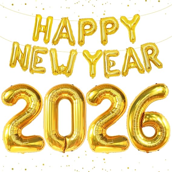 KatchOn Gold Happy New Years Balloons 40 Inch