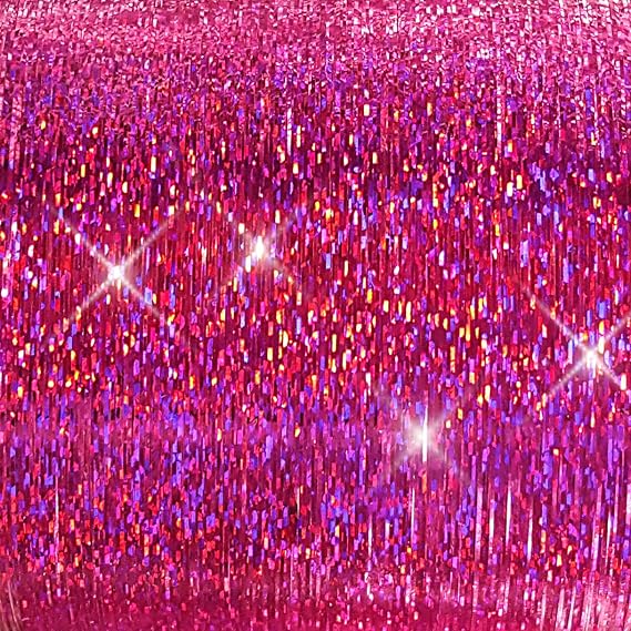 40" Sparkling Hair Tinsel 100 Strands (Fuchsia Pink)