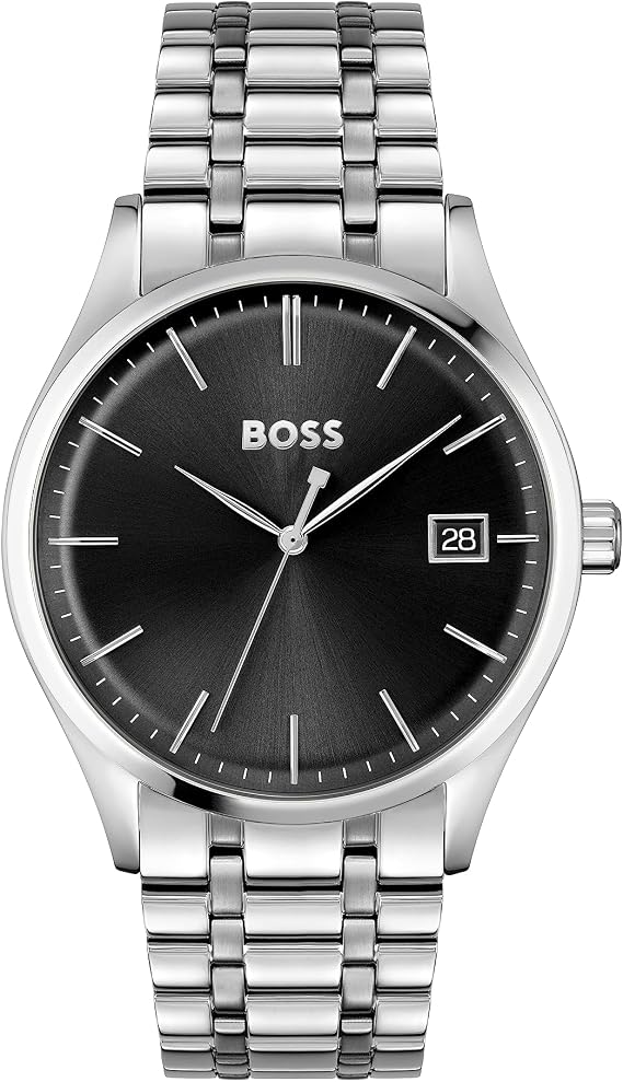 BOSS Commissioner Collection Men's Analogue Quartz Watch with Silver Stainless Steel Bracelet - 1513833