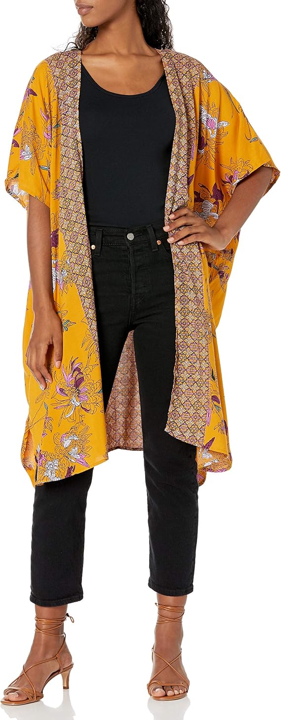 Angie Womens Boho Long Duster Kimono Cardigan
