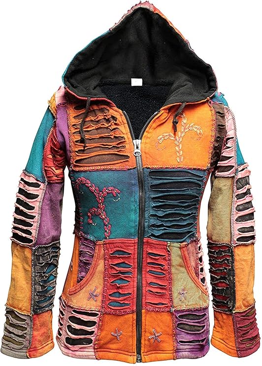 Shopoholic Fashion Women Fleece Lined Embroidery Slashed Jacket