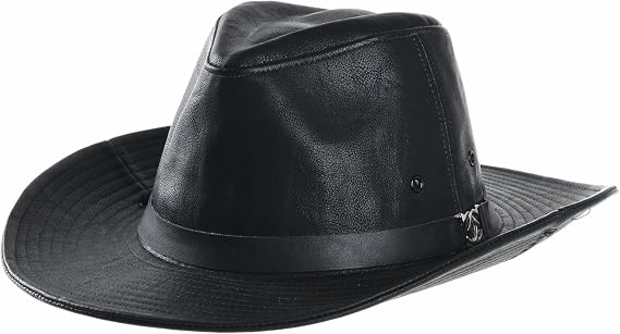 WITHMOONS Faux Leather Hat Outback Hat Fedora CD8859
