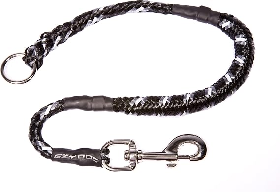 EzyDog Mongrel 24 Inch Bungee Dog Leash Rope Extension - Black | Shock-Aborbing Extension, Tangle Free Design, Works with Mongrel Leash (Sold Separately)