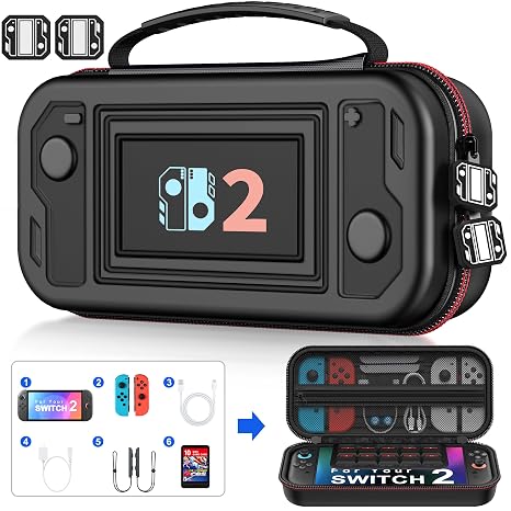 Spican Switch 2 Case Compatible with Nintendo Switch 2 (2025) and Switch/OLED, Switch Travel Carrying Case Hard Shell Protective Cases