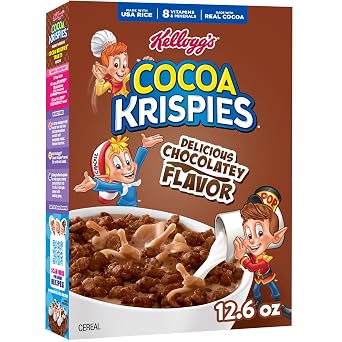 Kelloggs Cocoa Krispies Breakfast Cereal, Kids Snacks, Family Breakfast, Chocolatey Flavor, 12.6oz Box 1 Box