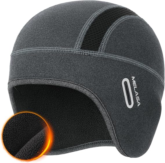MELASA Winter Ear Warmer Skull Cap Helmet Liner with Glasses Holes