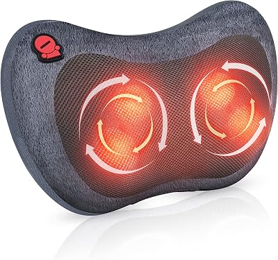 COMFIER Neck and Back Massager with Heat-Shiatsu Massage Pillow, Electric Chair Massagers for Cervical,Shoulders,Calves,Leg,Thigh,Lower Upper Back,for Office Home