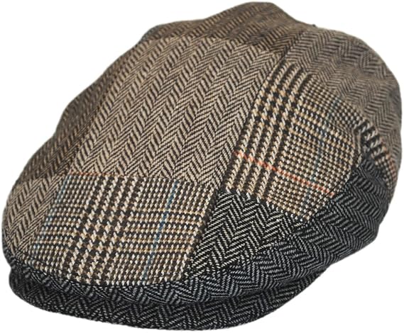 Jaxon Hats Herringbone Patchwork Wool Blend Ivy Cap
