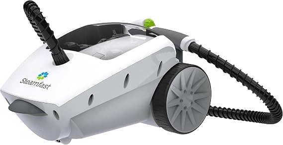 Steamfast SF-375 Deluxe Canister Steam Cleaner with 18 Accessories, Continuous Trigger, 17-Foot Power Cord, 48 Ounce Water Tank, Heats Up in 10 Minutes, Variable Steam Control, Onboard Storage, White