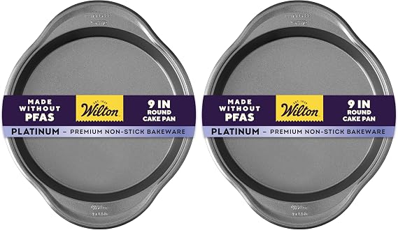 Wilton Advance Select Premium Non-Stick 9-Inch Round Cake Pan, Steel, Silver (Pack of 2)