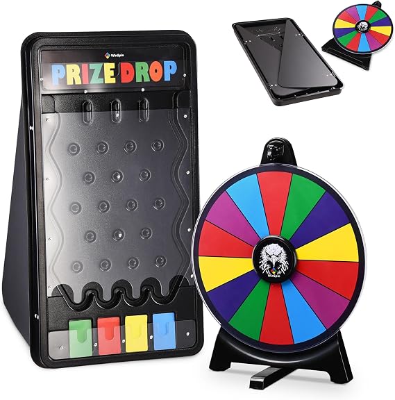 WinSpin Prize Board Kit 12" Prize Wheel & 25x14 Drop Board Fortune
