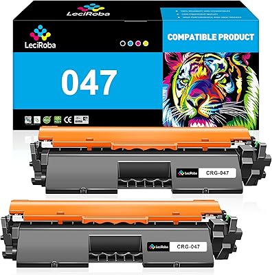 LeciRoba 047 Black Toner Cartridge Replacement for Canon Cartridge 047 for Canon Imageclass LBP113W MF113W MF110 LBP110 LBP113W MF113W MF110 LBP110 Series Printer 2-Pack
