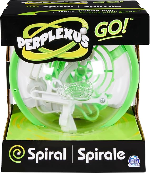Perplexus GO! Spiral, Compact Challenging Puzzle Maze Skill Game, for Adults and Kids Ages 8 and up (Styles Vary)