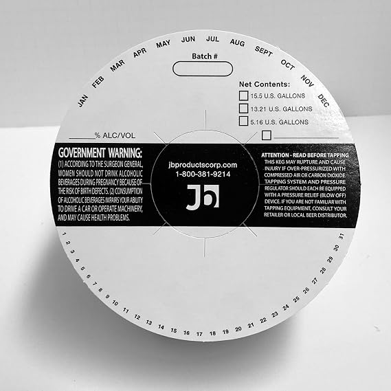 Keg Collars for Beer Kegs, Write-in Brewery Labels, 100 Pack, Fits Standard Kegs, Ideal for Bars, Breweries & Homebrewing, Made in USA
