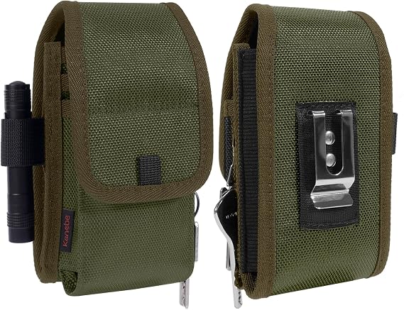 KENOBE Belt EDC Pouch, 5-Pocket Cell Phone/Tool Holder, Army Green