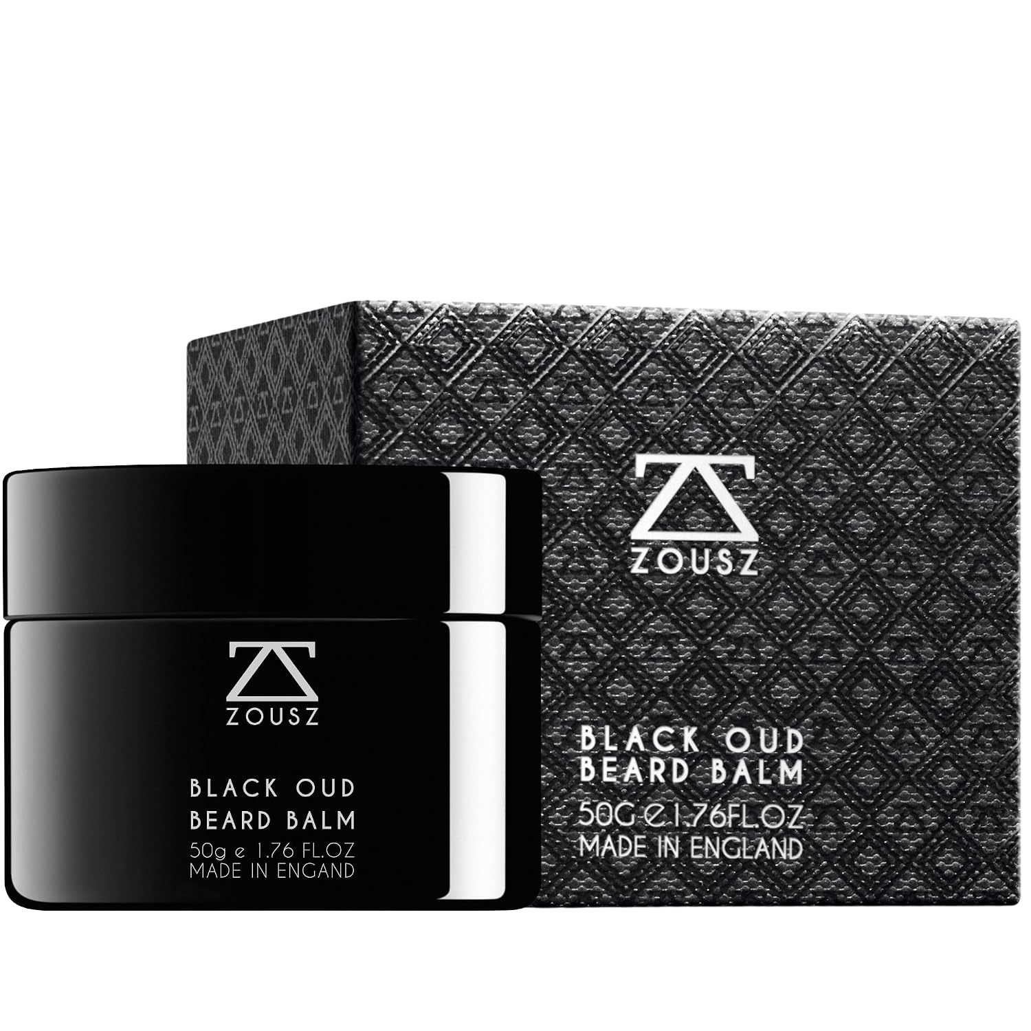 ZOUSZ Black Oud Beard Care Kit - Non-Greasy, Premium Balm with Shea Butter | Ultimate Softener and Conditioner for Men, 50mL