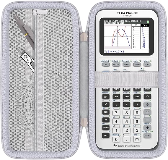 Khanka Hard Travel Case Replacement for Texas Instruments TI-83 Plus/TI-84 Plus/TI-84 Plus CE Color Graphing Calculator, Case Only (Bright White)