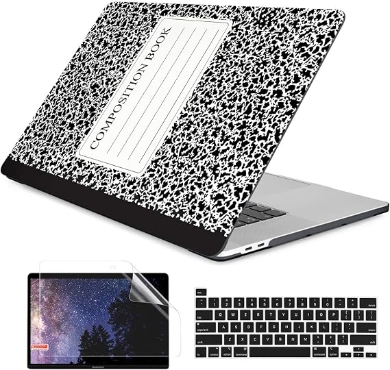 DONGKE for MacBook Pro 16 inch Case 2020 2019 Model A2141, Plastic Hard Shell Case Cover Only Compatible with MacBook Pro 16 inch with Retina Display & Touch Bar Fits Touch ID, Composition Book
