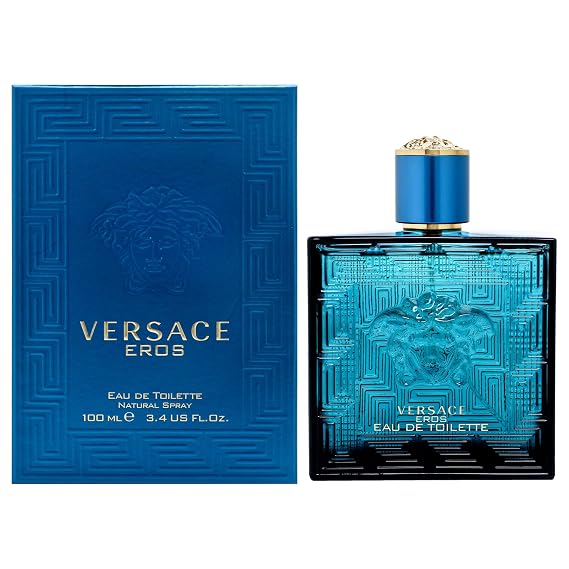 Versace Eros Eau de Toilette Spray for Men, 3.4 Fl Oz