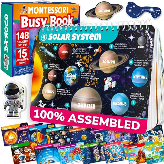 Montessori Busy Book for Kids Ages 4-8 My Preschool Toddler Busy Book 3-5