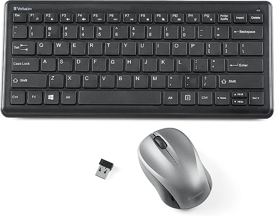 Verbatim Silent Wireless Compact Keyboard and Mouse Combo, for Laptop/Personal Computer