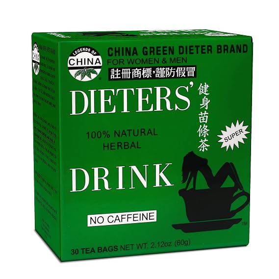 Uncle Lees Body Slim Tea Dieters Tea, Caffeine Free Chinese Herbal Tea with Senna Leaves and Natural Lemon Zest Flavor Tea Bags, 30 Tea Bags Per Box