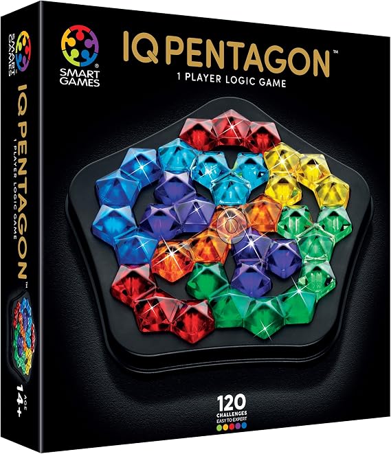 SmartGames - IQ Pentagon - Eğitsel Beyin Fırtınası - Kolaydan Uzmana 120 Zorluk - Mantık Oyunu ve Beceri Geliştirme - 14 Yaş + 1 Oyuncu - SG 313