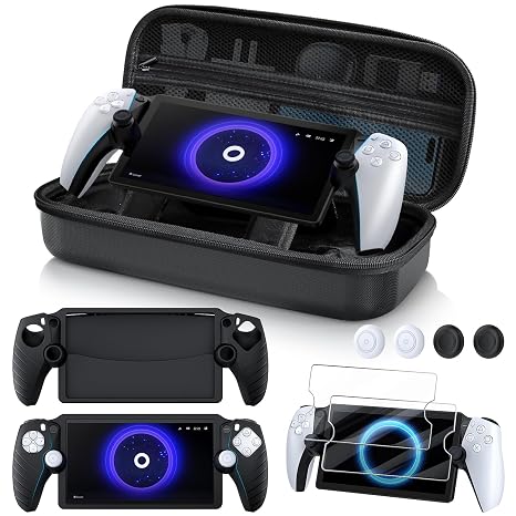 KINWIN 10 in 1 Carring Case Accessories Bundle for PlayStation Portal Black