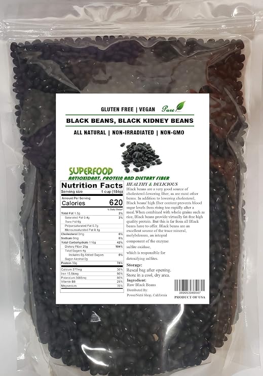 2 LB 100% ALL Natural, Black Turtle Beans,Black Beans,Black Kidney Beans