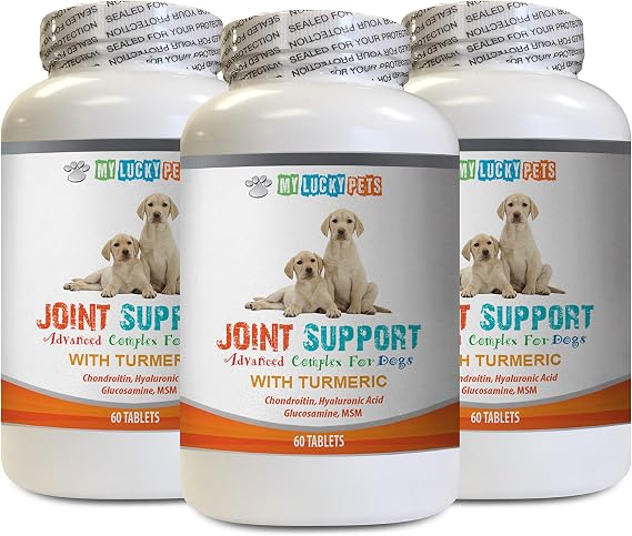 Dog Hip and Joint Vitamins - Joint Health for Dogs - with Turmeric MSM and More - Support Healthy Cartilage - Dog glucosamine Natural - 180 Tablets (3 Bottles)