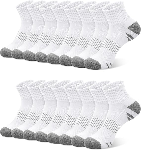YSense 8 Pairs Mini Crew Ankle Socks for Women, Quarter Athletic Socks