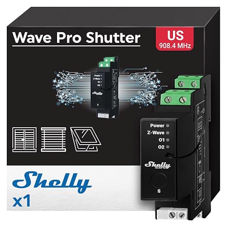 Shelly Z-Wave Pro Shutter US Controller, High Compatibility